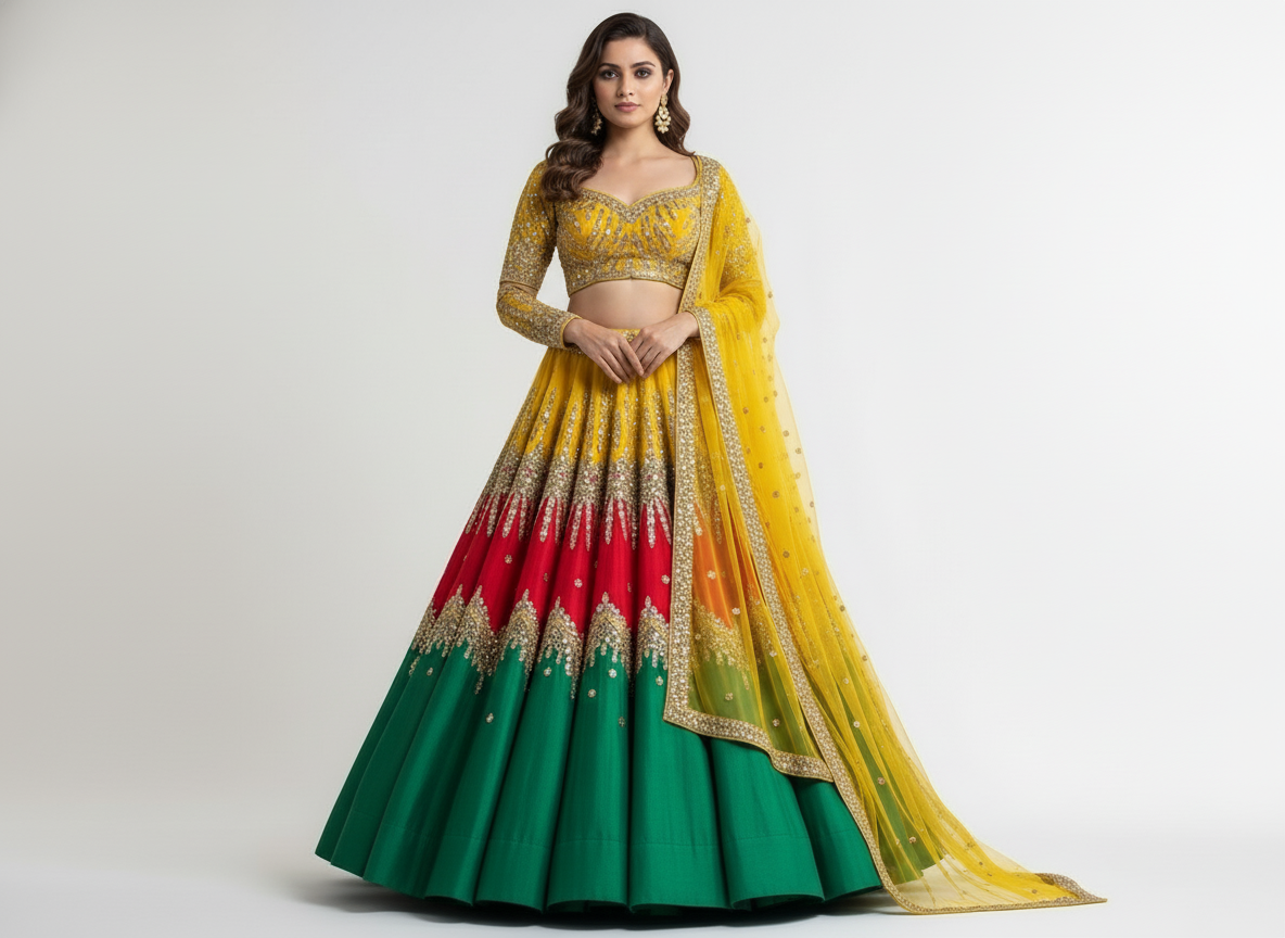 Sunset Radiance Custom Bridal Lehenga