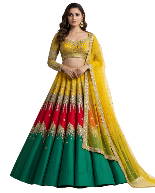 Sunset Radiance Custom Bridal Lehenga