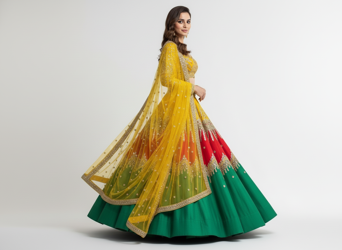 Sunset Radiance Custom Bridal Lehenga