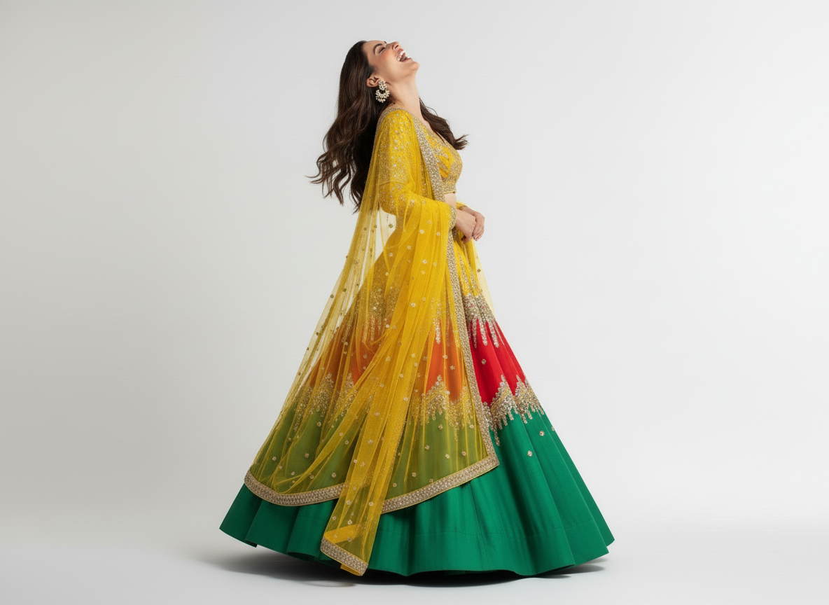 Sunset Radiance Custom Bridal Lehenga