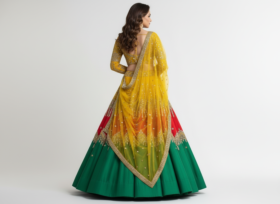 Sunset Radiance Custom Bridal Lehenga