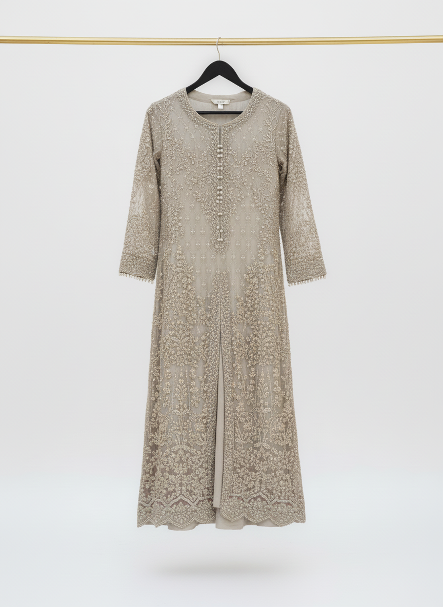 Champagne Hand-Embellished Bridal Dress