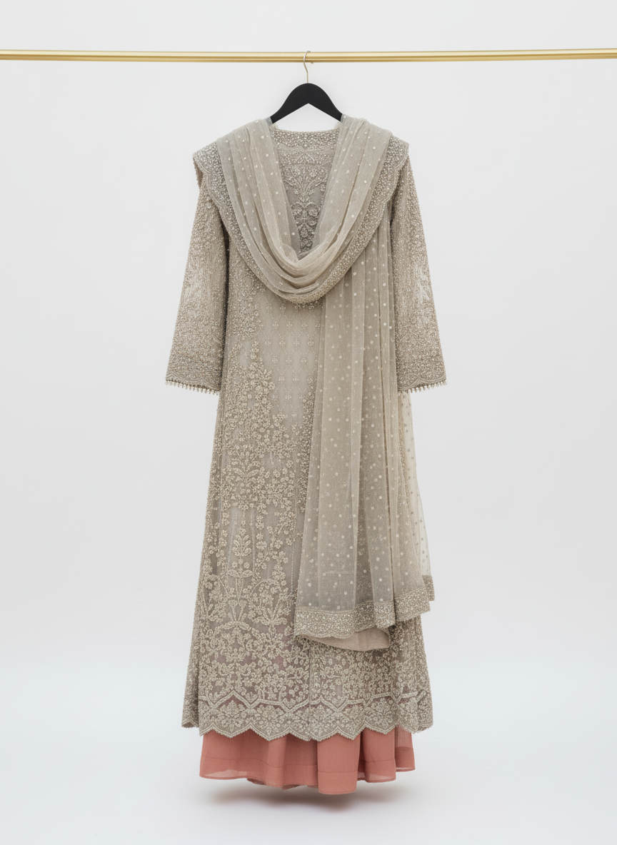 Champagne Hand-Embellished Bridal Dress