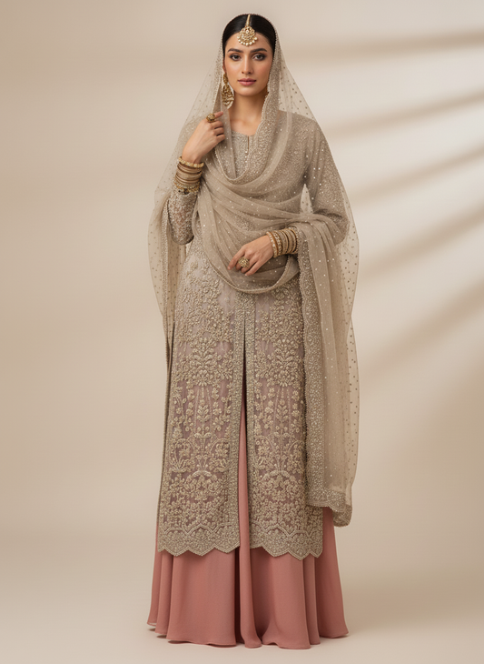 Champagne Hand-Embellished Bridal Dress