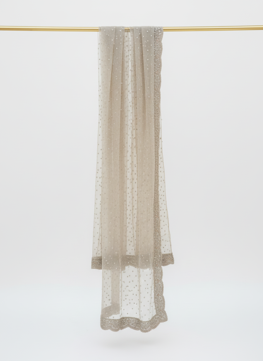 Champagne Hand-Embellished Bridal Dress