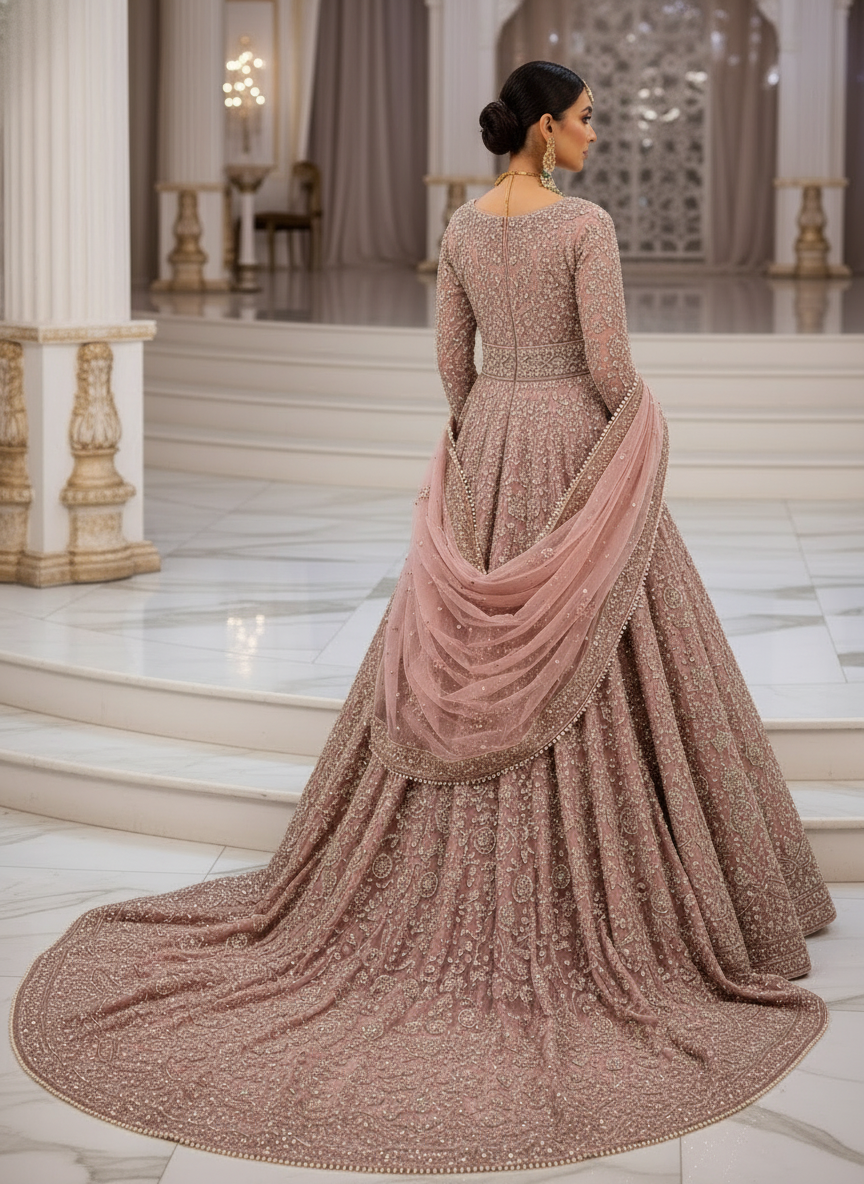 The Blush Rose Hand Embellished Bridal Empress Gown
