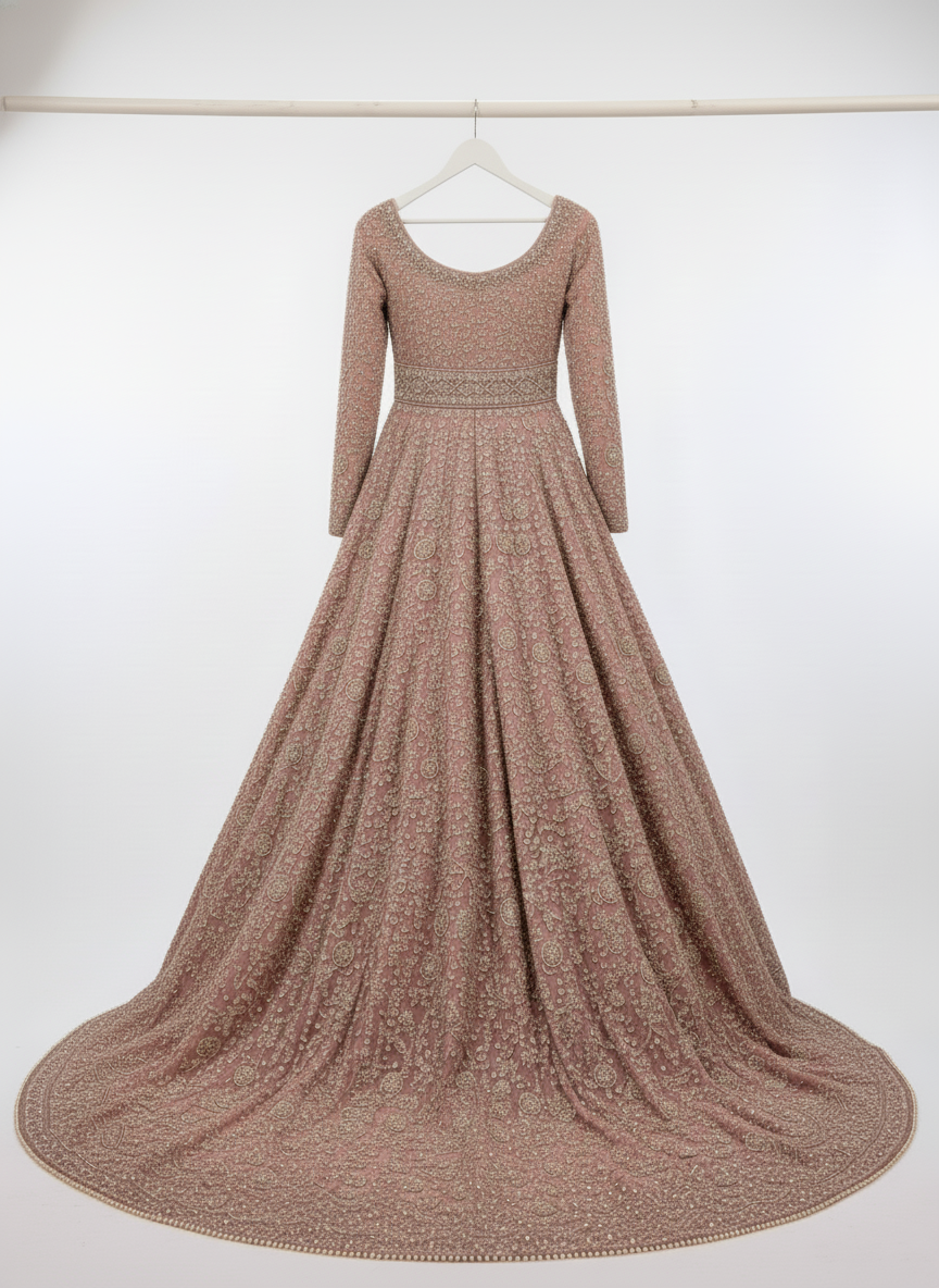 The Blush Rose Hand Embellished Bridal Empress Gown